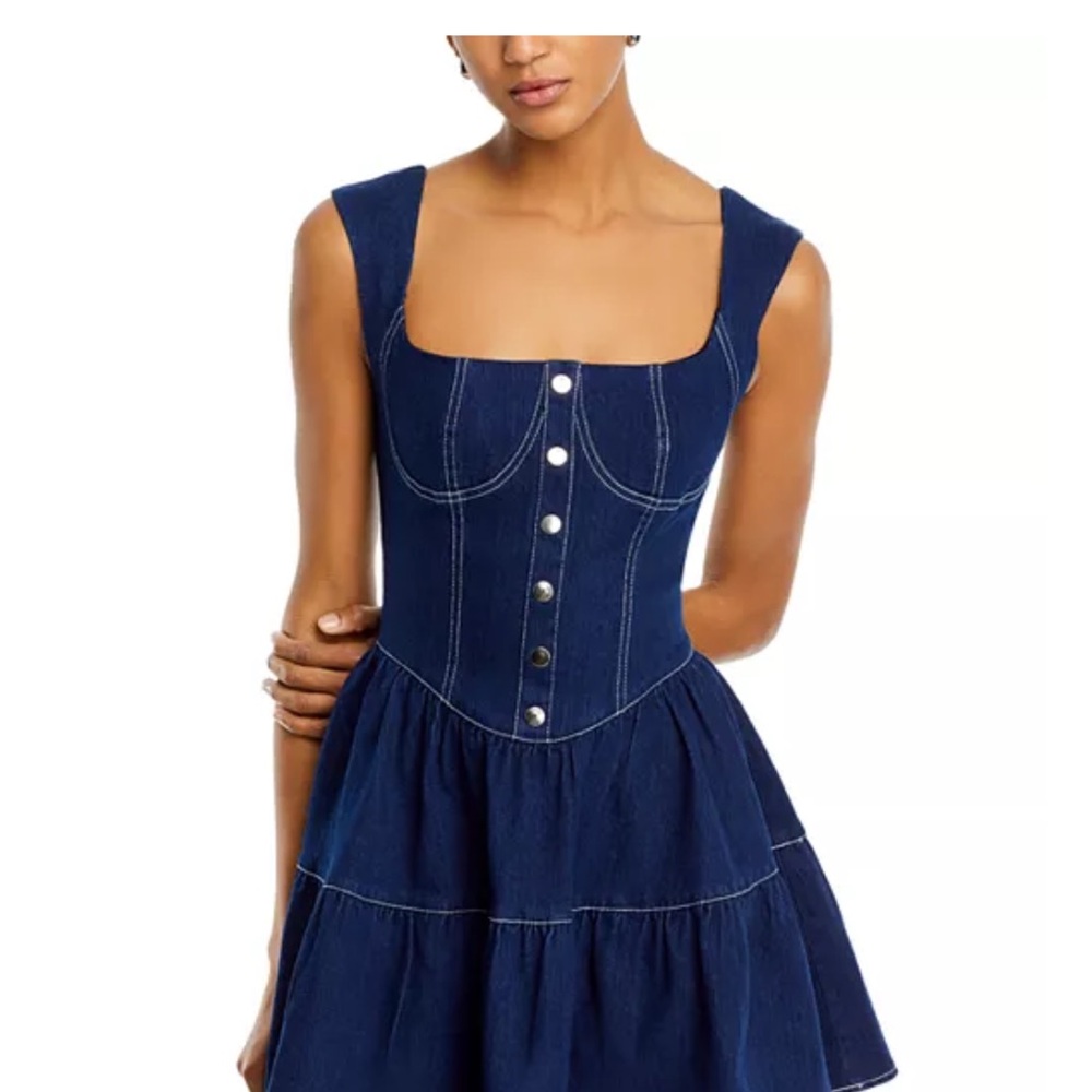 Peppermayo Navy Button-Down Mini Dress